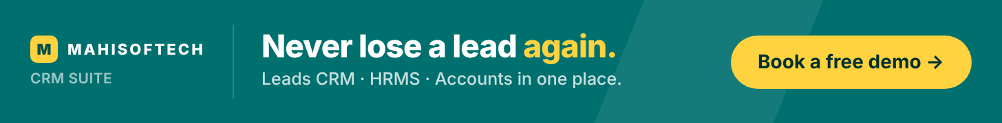 Mahisoftech Leads CRM — book a free demo
