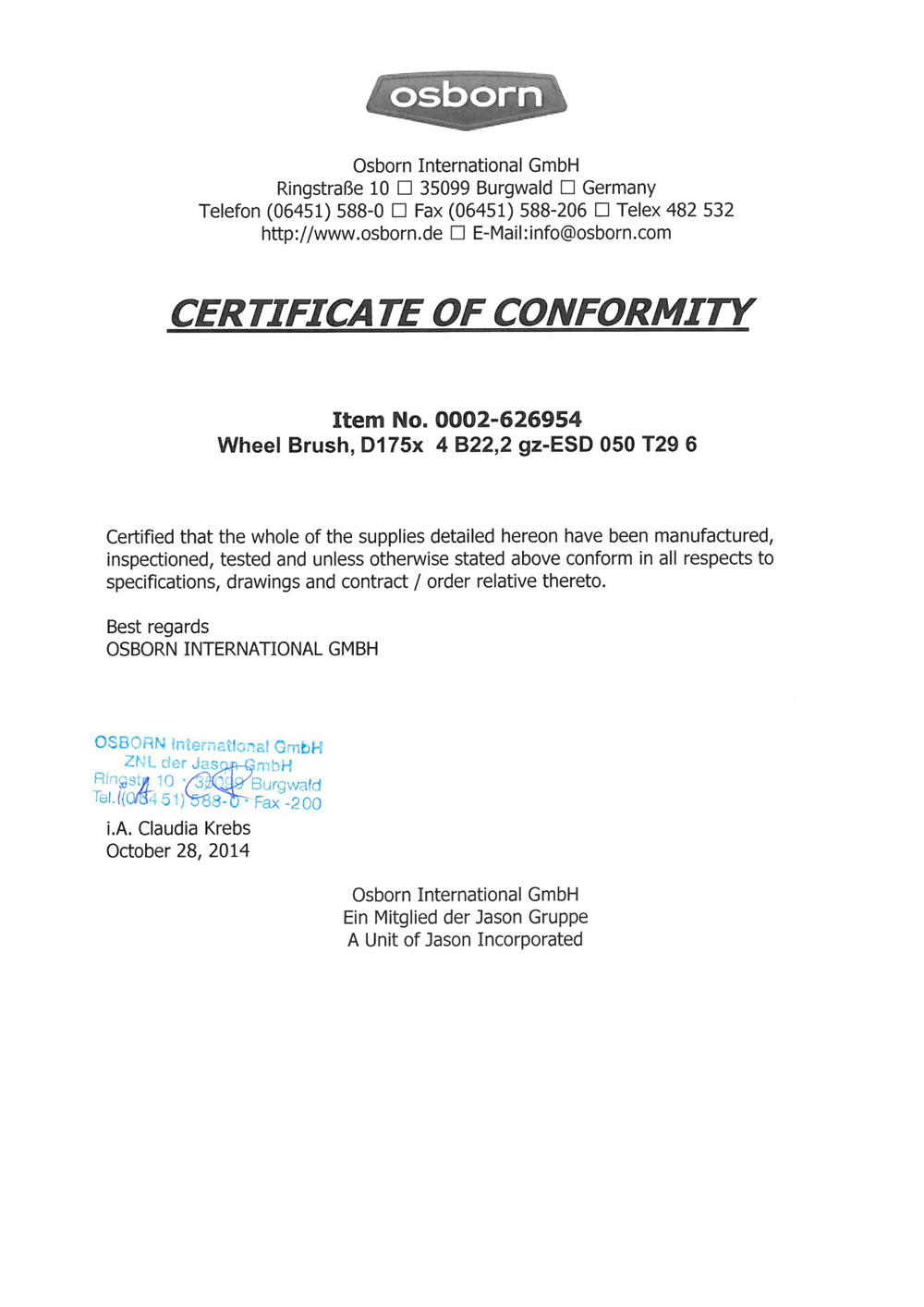Certificate 19