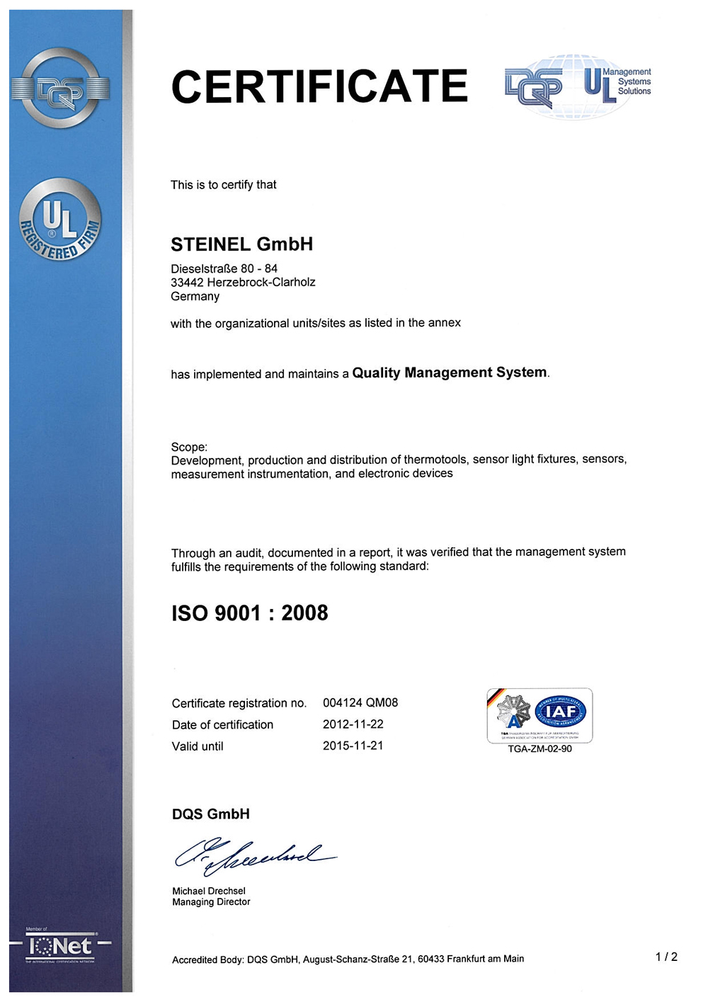 Certificate 21