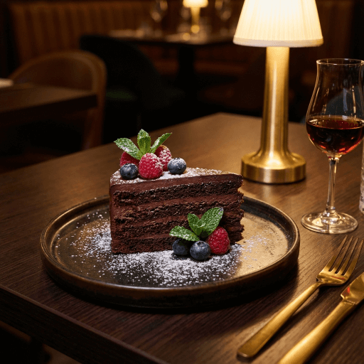 Chocolate cake slice