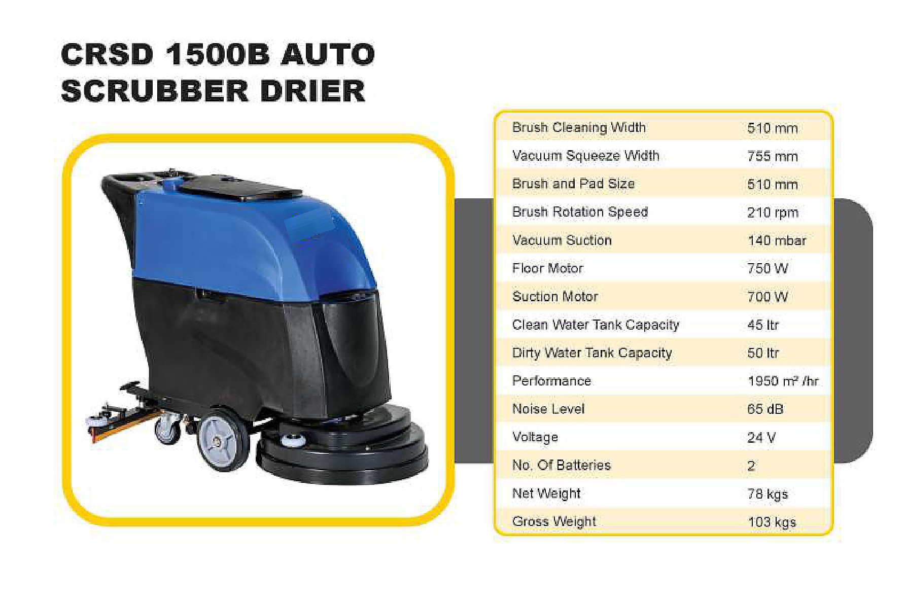 CRSD 1500B Auto Scrubber Drier