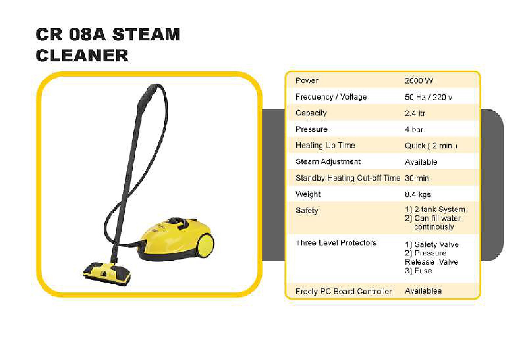 CR 08A Steam Cleaner