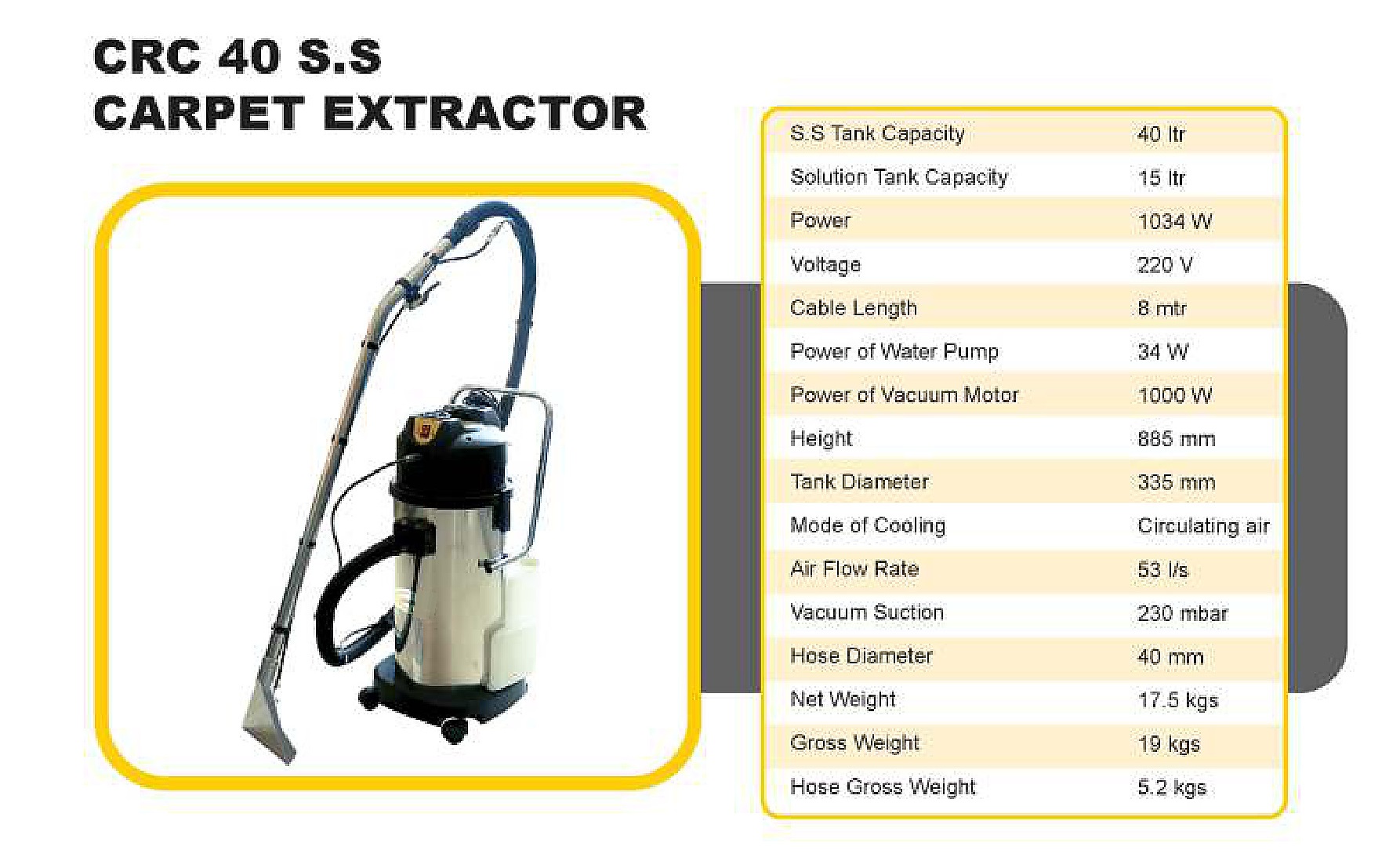 CRC 40 S.S Carpet Extractor