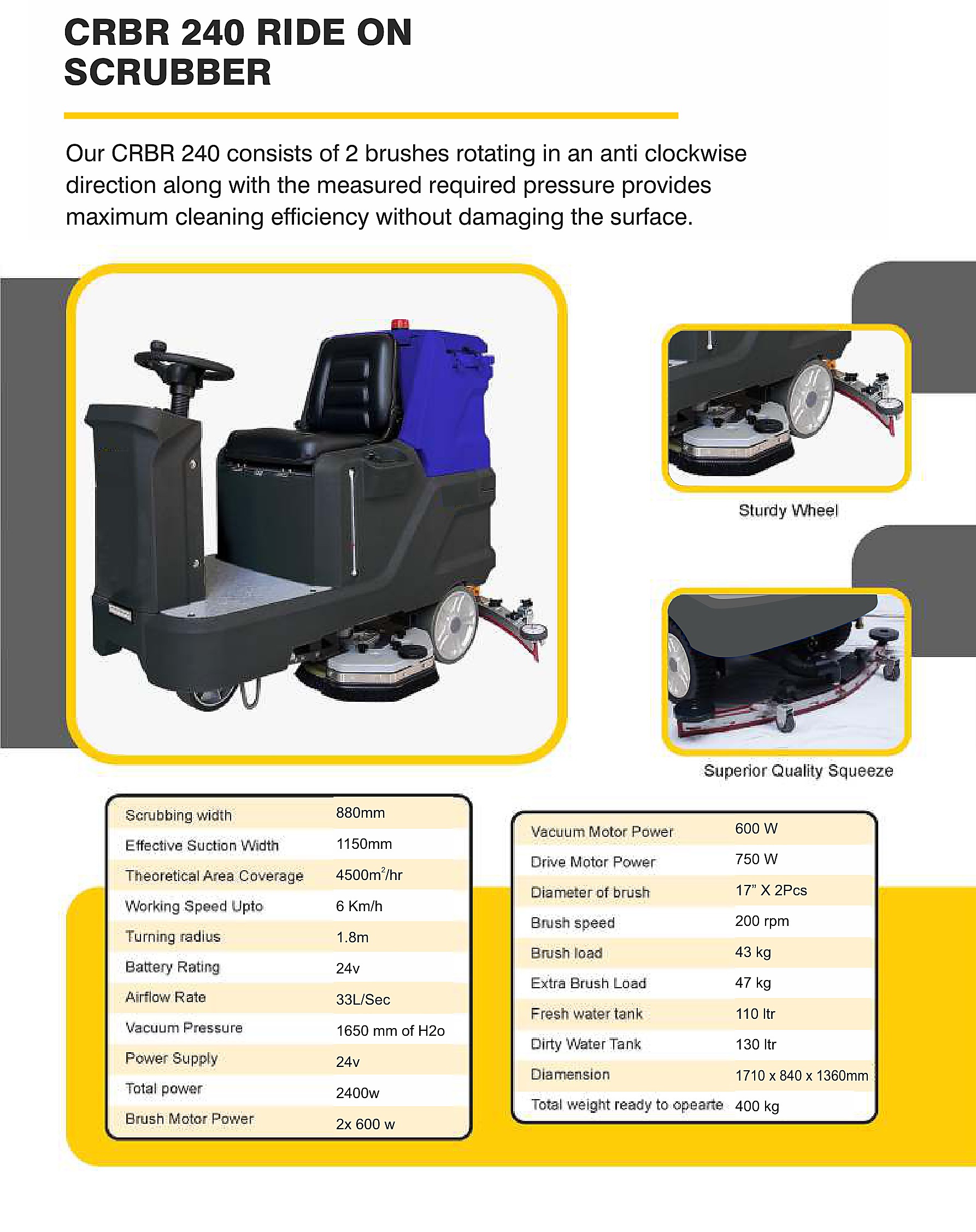 CRBR 240 Ride-On Scrubber