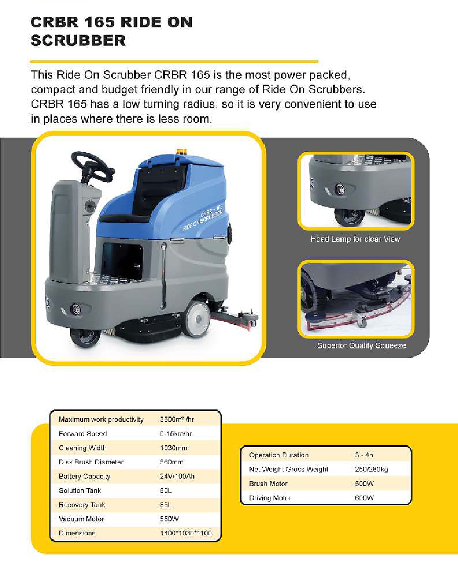 CRBR 165 Ride-On Scrubber
