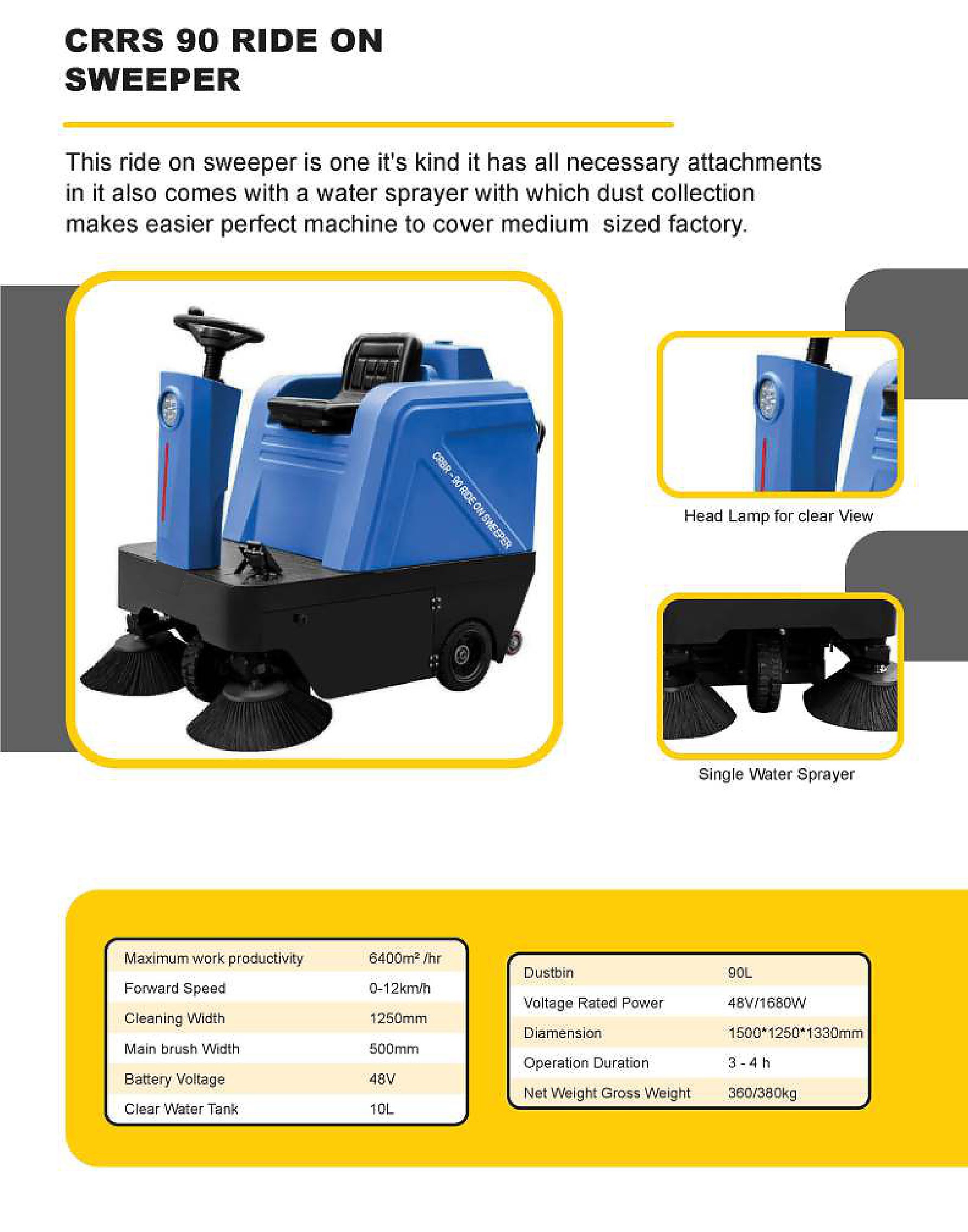 CRRS 90 Ride-On Sweeper