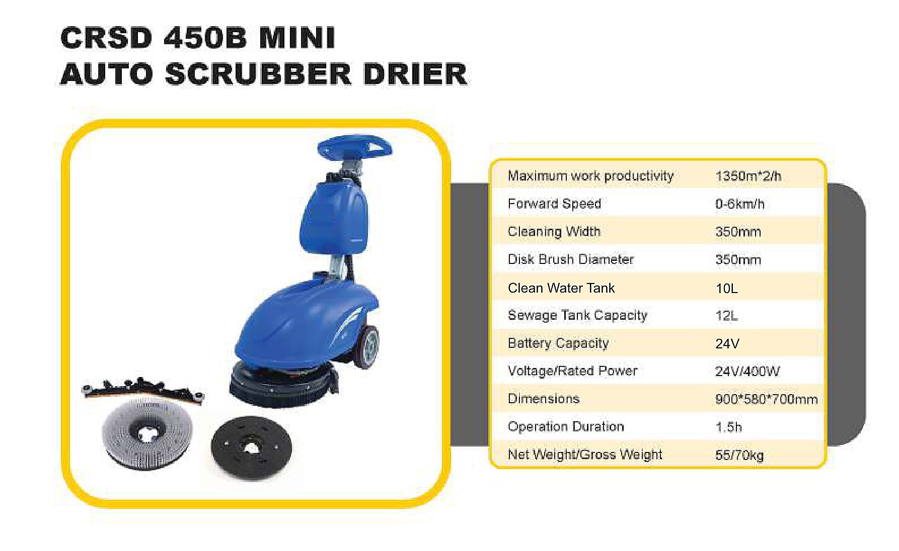 CRSD 450B Mini Auto Scrubber Drier