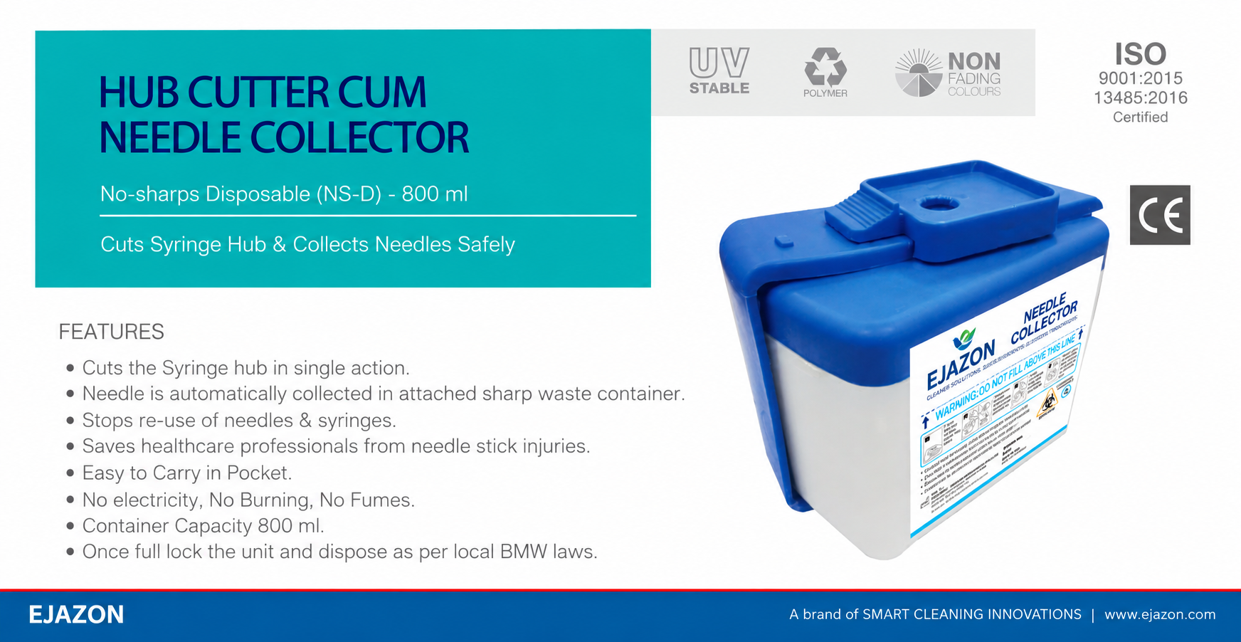 Hub Cutter cum Needle Collector (NS-D, 800ml)