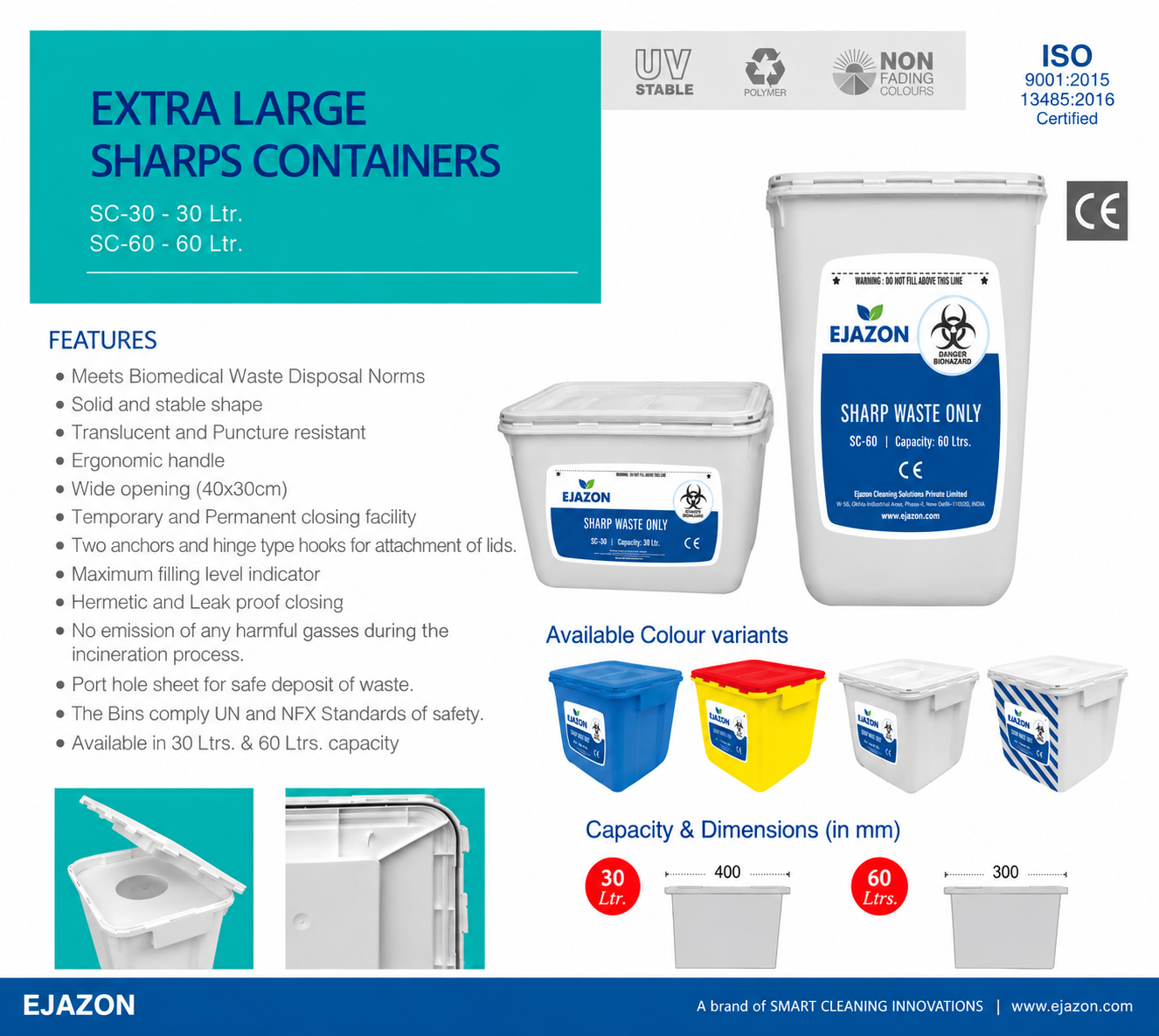 Extra Large Sharps Containers (30L & 60L)