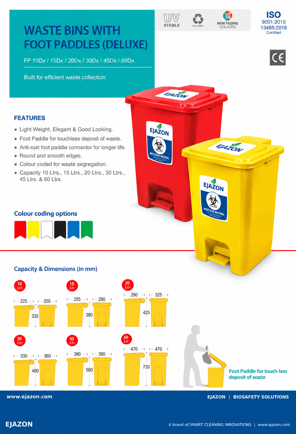Waste Bins with Foot Paddles (Deluxe)