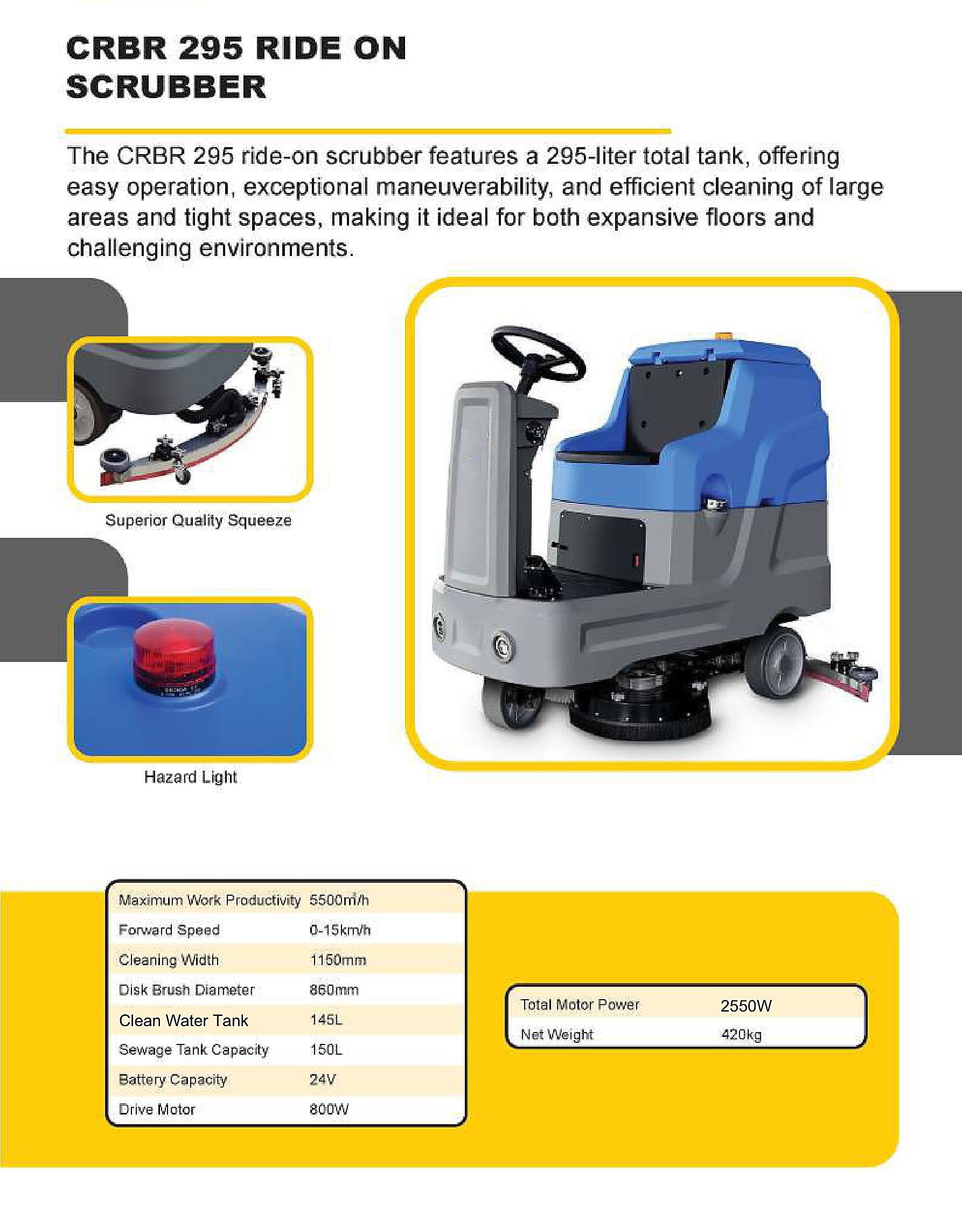 CRBR 295 Ride-On Scrubber