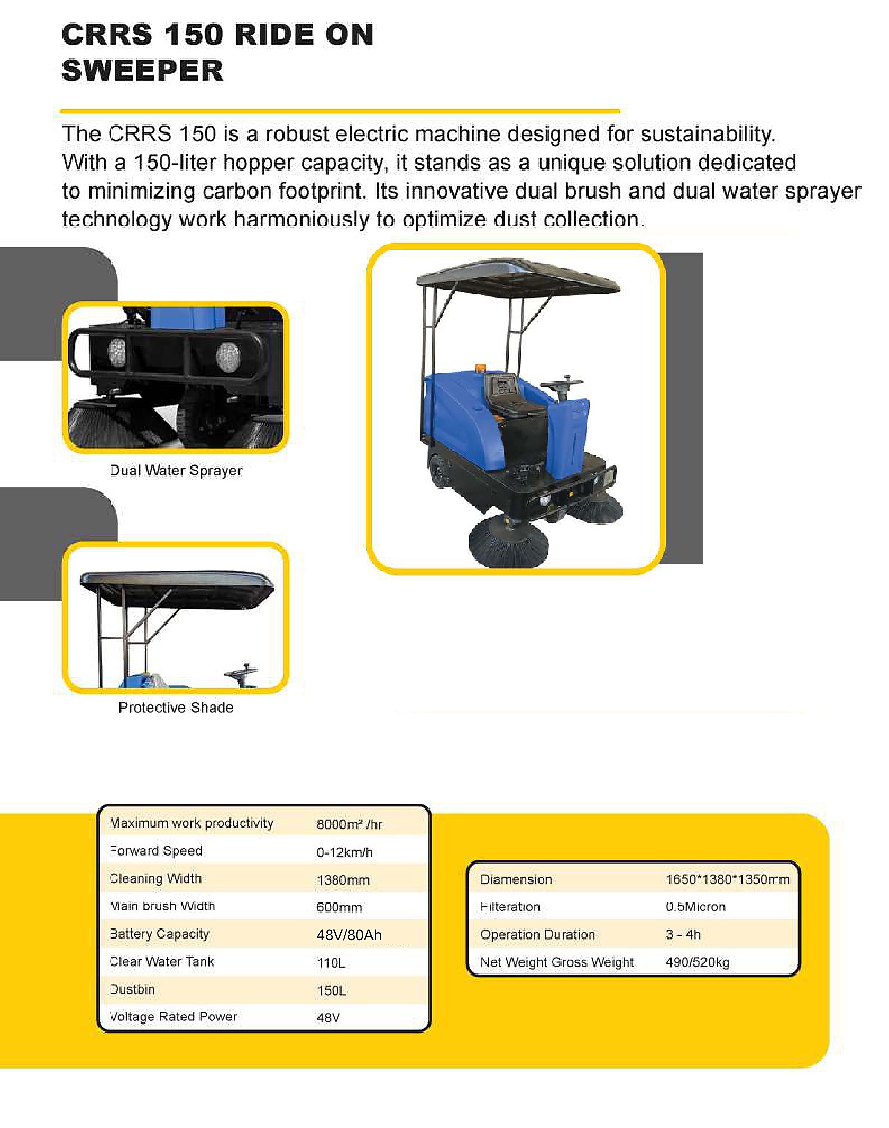 CRRS 150 Ride-On Sweeper