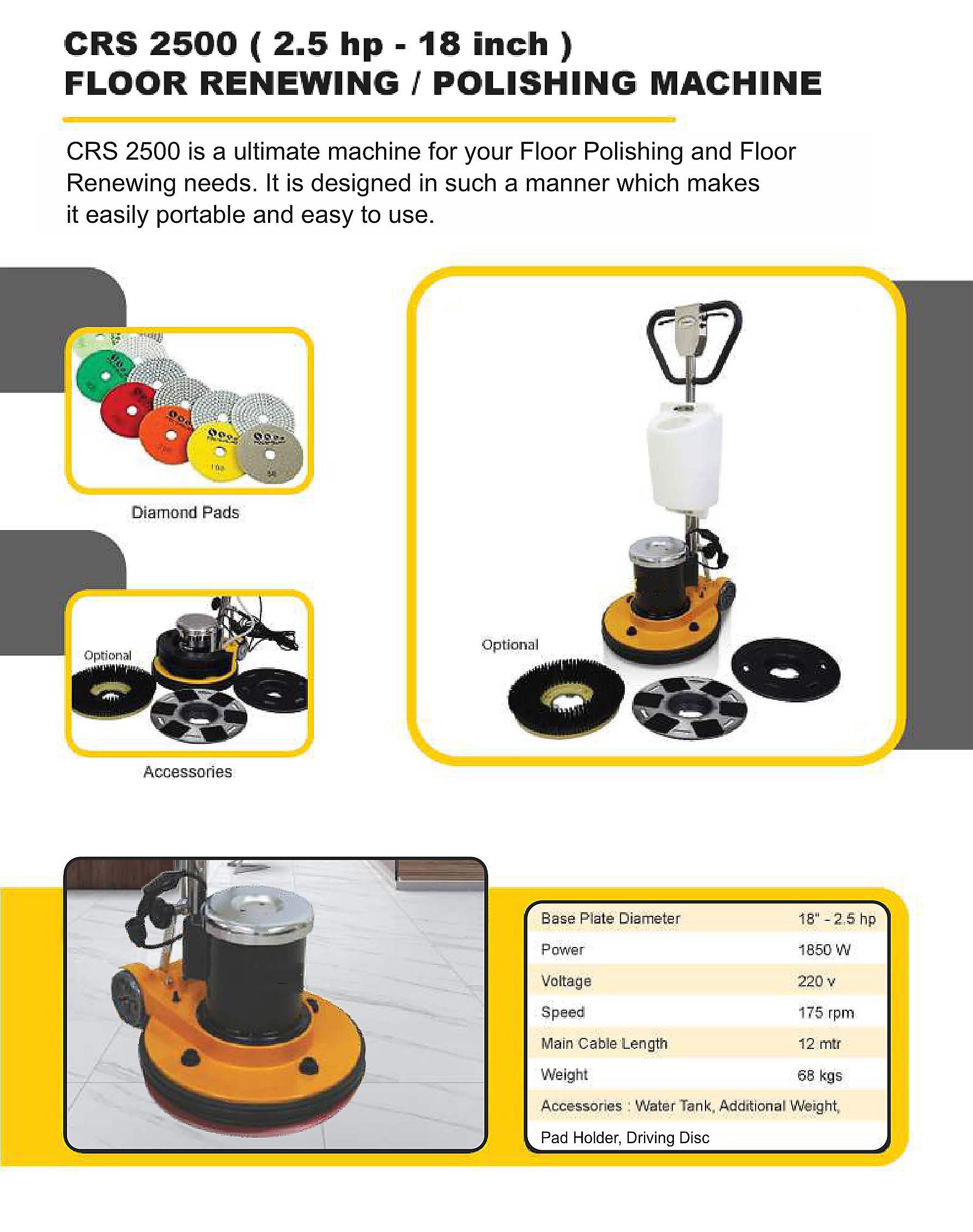 CRS 2500 Floor Renewing / Polishing Machine
