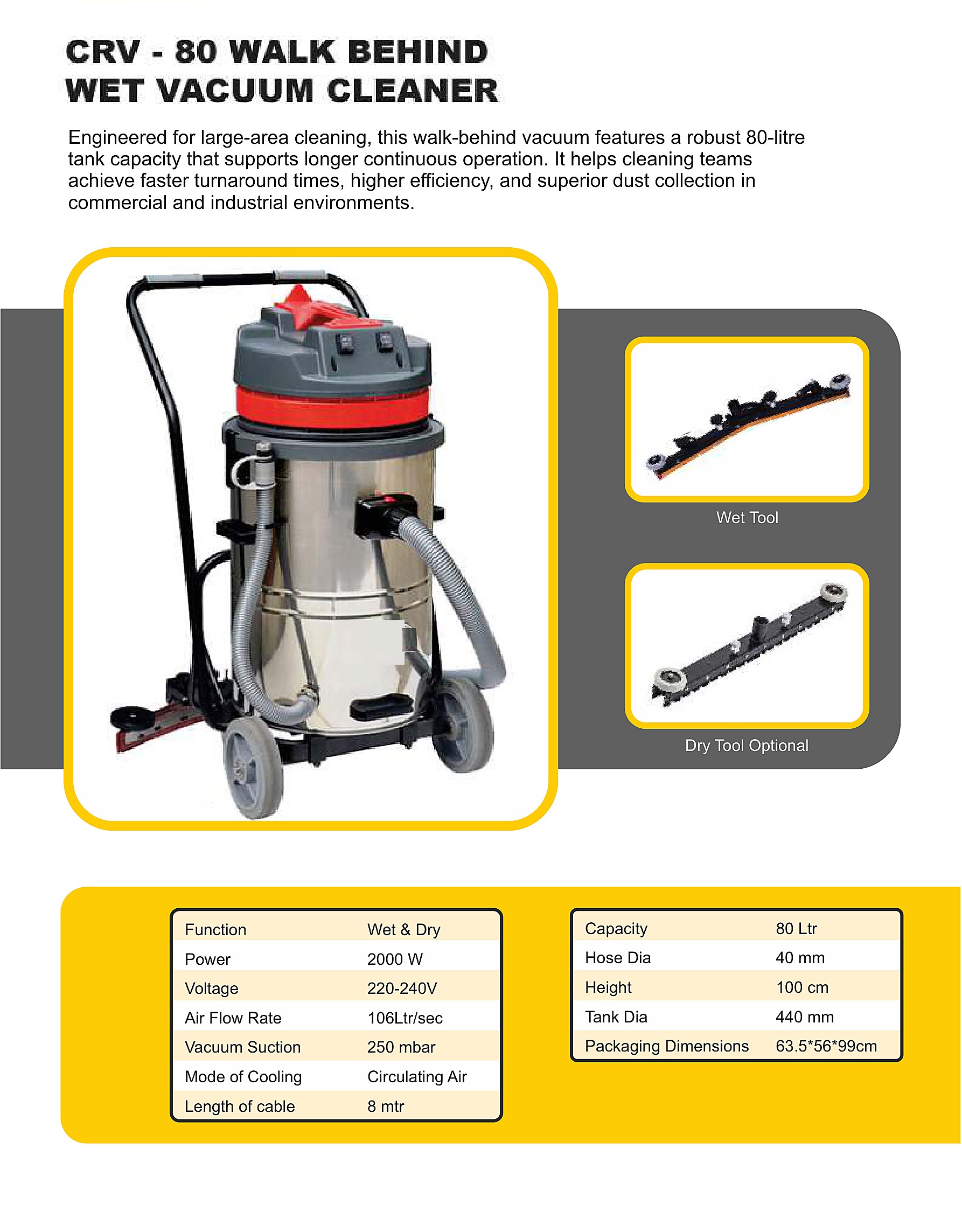 CRV 10 Low Noise Dry Vacuum Cleaner